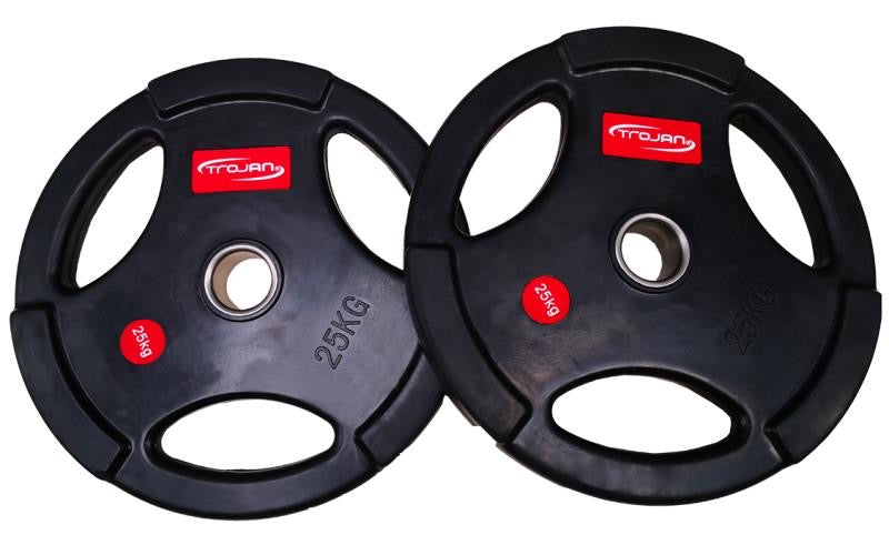 Olympic Weight Plates Rubber 3 Hole Grip Ergo Design/ Sold in Pairs